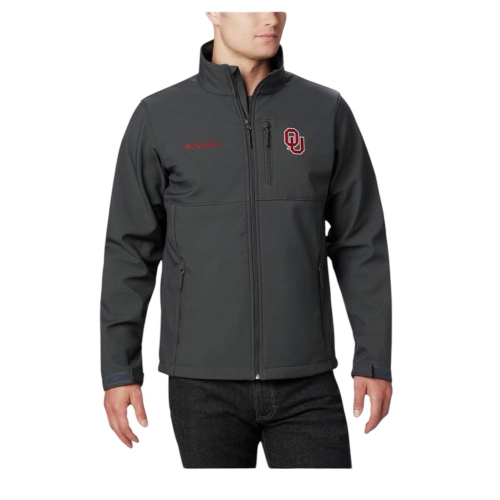 Columbia Men's Gray Oklahoma University OU Fleece Lined Jacket Sooners